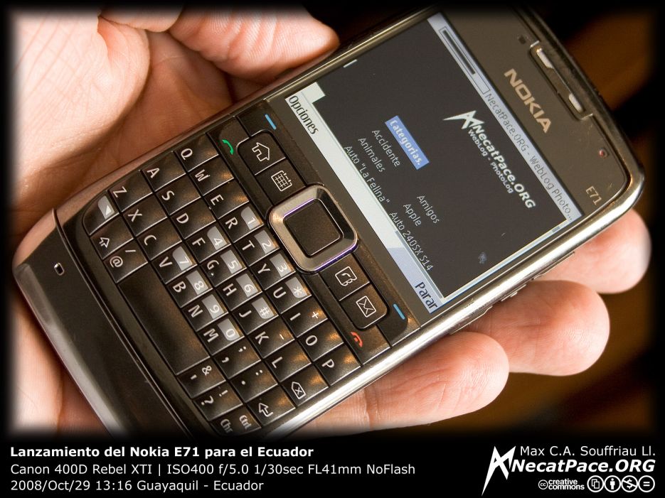 Lanzamiento del Nokia E71 para el Ecuador Lanzamiento del Nokia E71 para el Ecuador